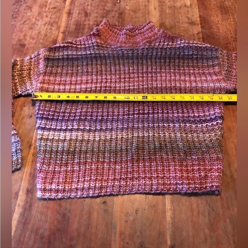 Ruby Moon Sweater Ribbed Knit Striped Cowl Neck - Picture 5 of 7